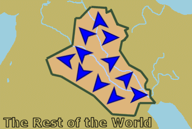 Iraq surrounds the Rest of the World