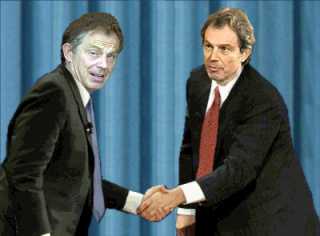 Tony Blair greets Tony Blair 2.0
