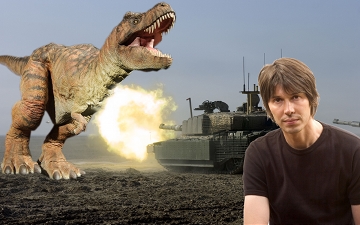 Professor Brian Cox fights a T-Rex and a Tank