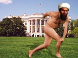 Osama Bin Laden Streaking Outside the White House